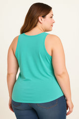 Fluff You Cat Print Women Slogan Plus Size Tank Top