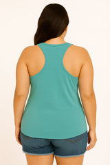 I'm Fine Everything Is Fine Letter Print Women Slogan Plus Size Tank Top