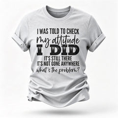 Disseram-me para verificar a impressão da camiseta feminina com slogan 
