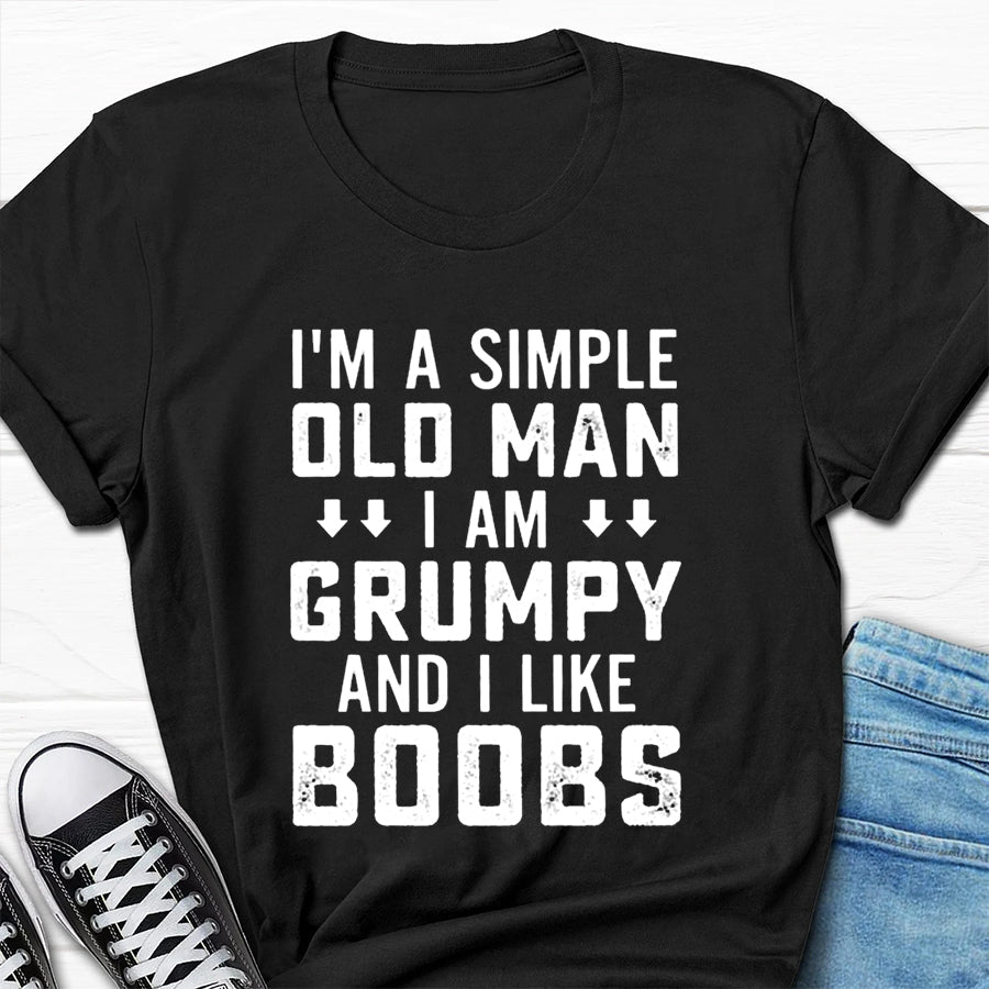 I'm A Simple Old Man Print Men Slogan T-Shirt