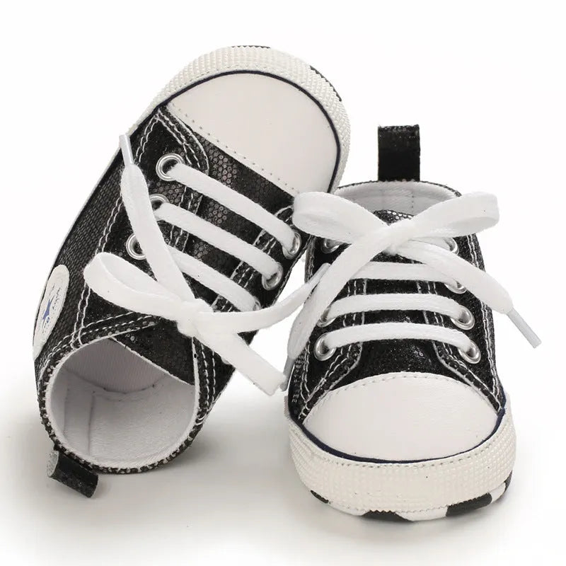 Lovely Allover Sequins Non-Slip Baby Shoes