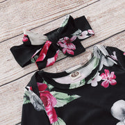 NewBorn Floral Print  Pajamas with Headband