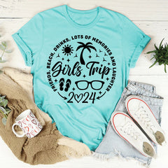 Camiseta com slogan feminino estampado Girls Trip 2024