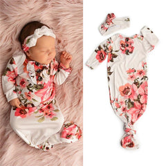 2PCS Pretty Floral Printed NewBorn Baby Sleeping Bag