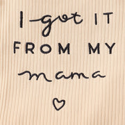 3PCS "I Got It From My Mama" Leopard Printed Baby Girl Set