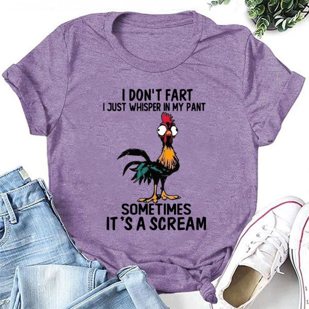 Eu não peido, apenas sussurro na minha calça com estampa de camiseta feminina com slogan 