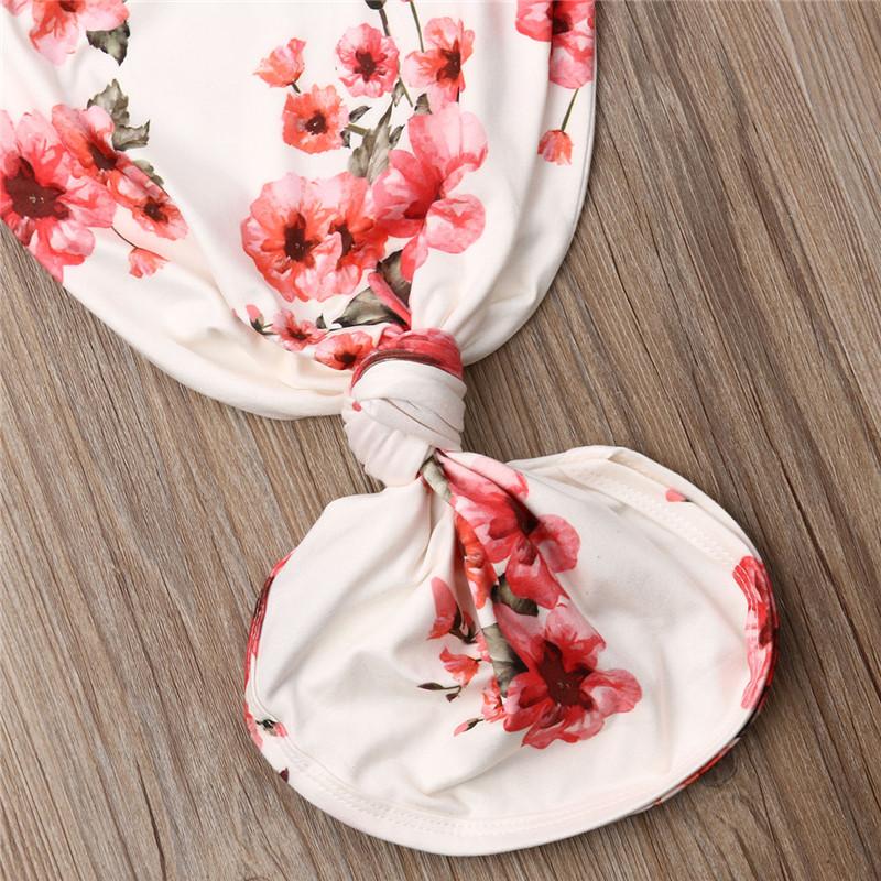 2PCS Pretty Floral Printed NewBorn Baby Sleeping Bag