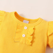 3PCS Pretty Floral Printed Baby Set