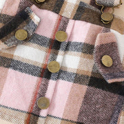 3PCS Sweet Solid Color Ruffle Decor Plaid Printed Baby Set
