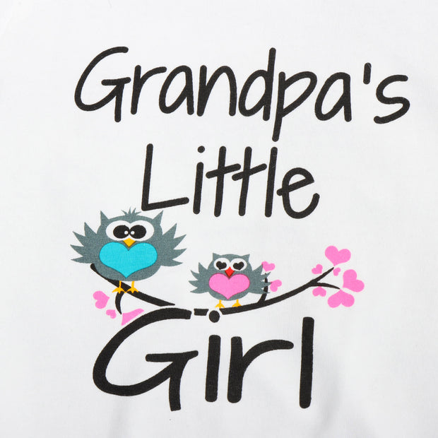 “Grandpa's Little Girl” Birds Printed Baby Girl Romper