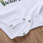 "Going fishing with Daddy" Cartoon Letter Printed Baby Romper