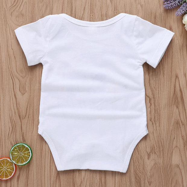 "Going fishing with Daddy" Cartoon Letter Printed Baby Romper