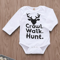 Baby Boys Girls Deer Print Romper & Pants & Hat Set