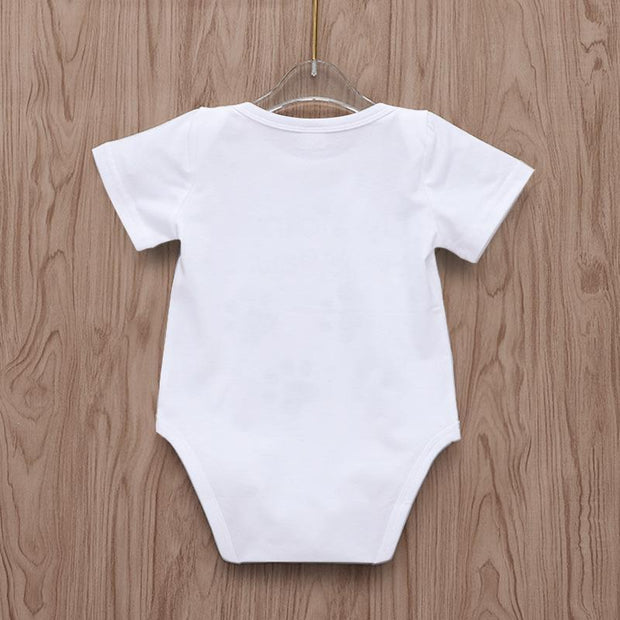 "My siblings have paws" Letter Printed Baby Romper