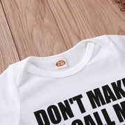 "Don't make me call my auntie" Letter Printed Baby Romper