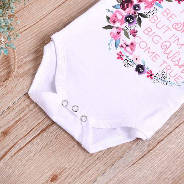 Baby Ruffled Floral Letter Print Top & Tutu Skirt