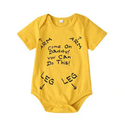 Lovely "Come On Daddy You Can Do This" Letter Printed Baby Romper