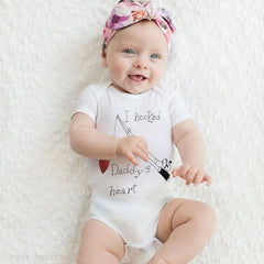 I Hooked Daddy's Heart Print Romper