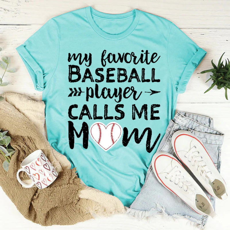 My Favorite Baseball Player Letter Print Women Slogan T-Shirt