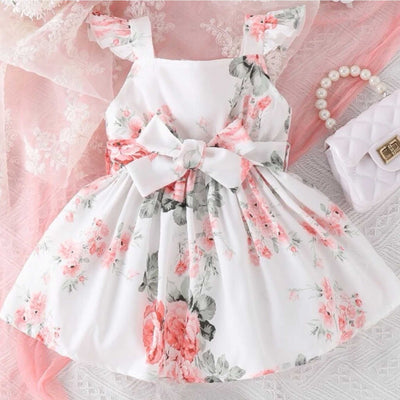 Pretty Floral Printed Baby Sleeveless Dress