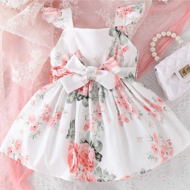 Pretty Floral Printed Baby Sleeveless Dress