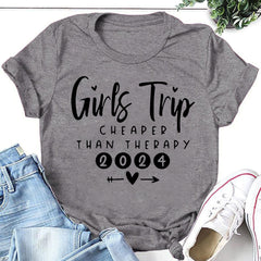 Pretty Girl Trip Letter Print Women Slogan T-Shirt
