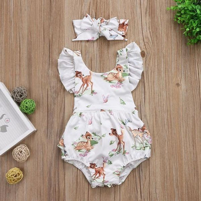 Lovely Little Deer Printed Baby Romper