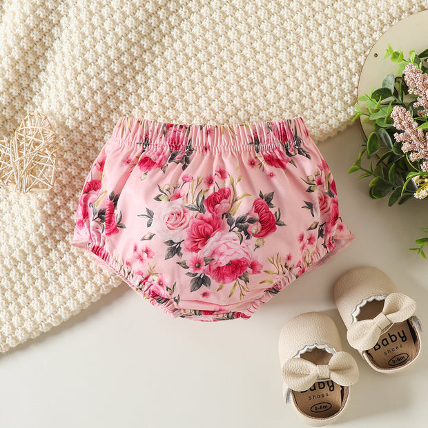 3PCS The Princess Has Arrived Letter Printed Floral Baby Set