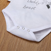 I Hooked Daddy's Heart Print Romper