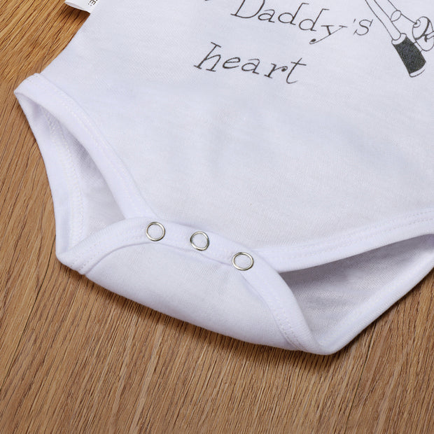 I Hooked Daddy's Heart Print Romper