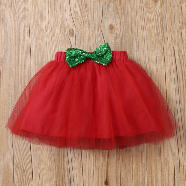 4PCS My 1st Christmas Letter Printed Baby Skirt Set