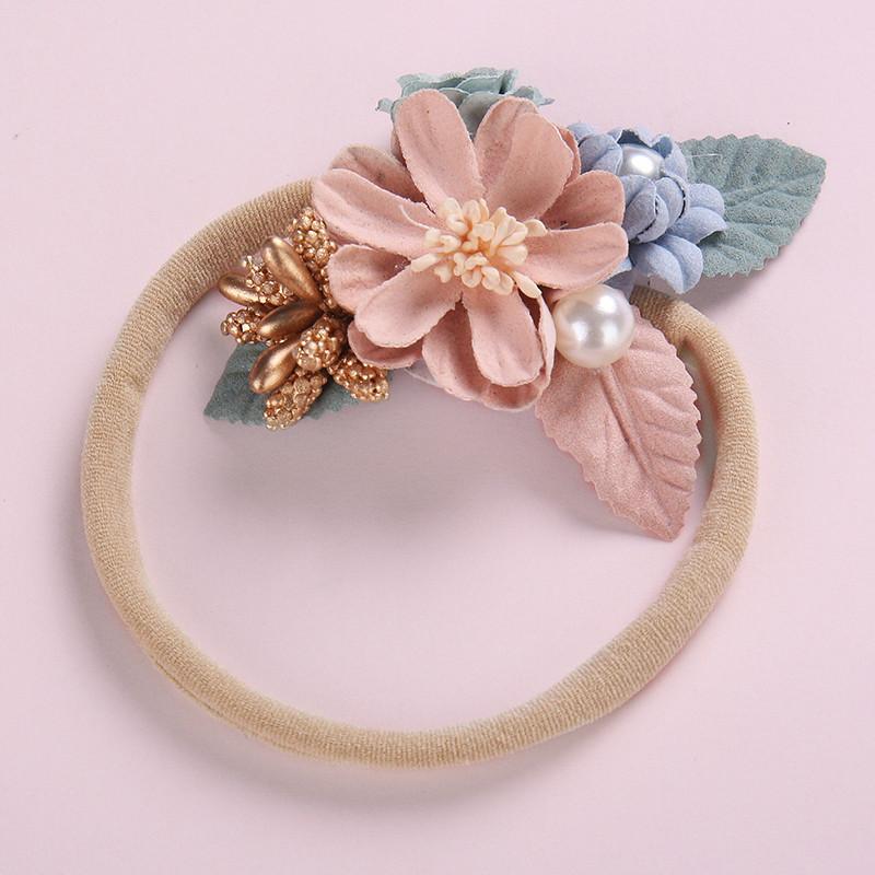 Joli bandeau pour bébé imprimé floral 3D