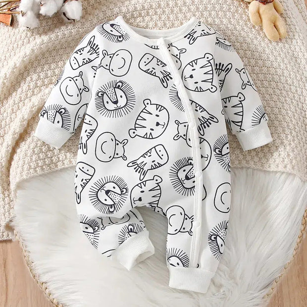 Cute Cartoon Animals Printed Baby Jumpsuit