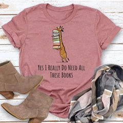 Sim, eu realmente preciso desses livros com impressão de camiseta feminina com slogan 