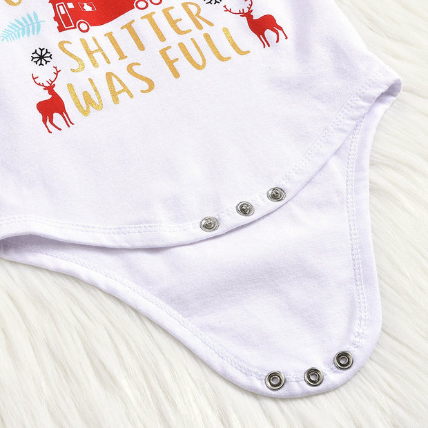 3PCS Merry Christmas Letter Printed Baby Set