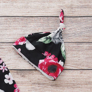 NewBorn Floral Print  Pajamas with Headband