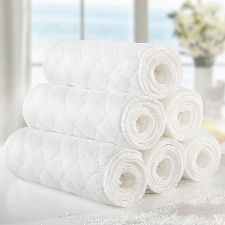 Couche en tissu de coton absorbant réutilisable lavable 6 pièces