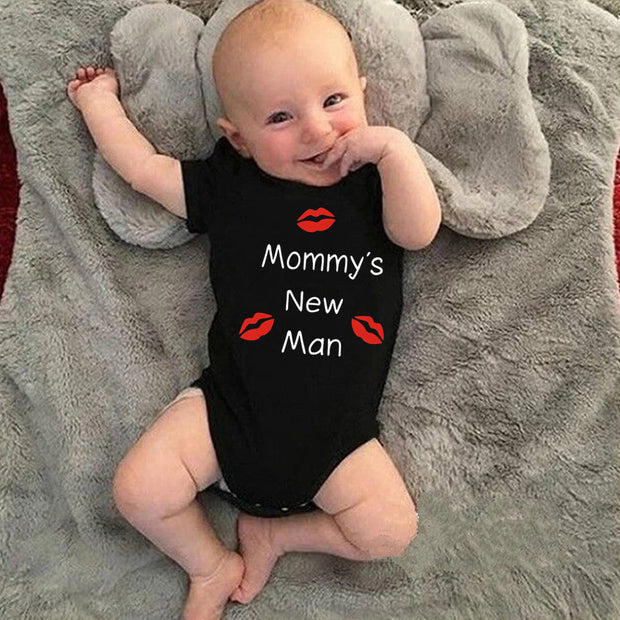 Mommy's New Man Letter Printed Baby Romper