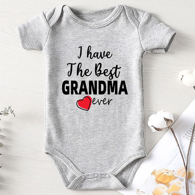 I Have The Best Grandma Ever Letter Printed Baby Romper