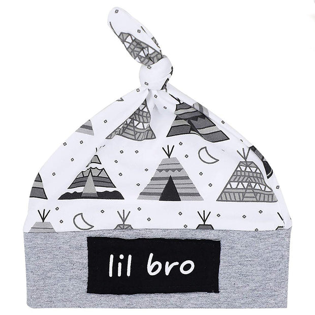 3PCS "Little Brother" Cartoon Pattern Printed Baby Set