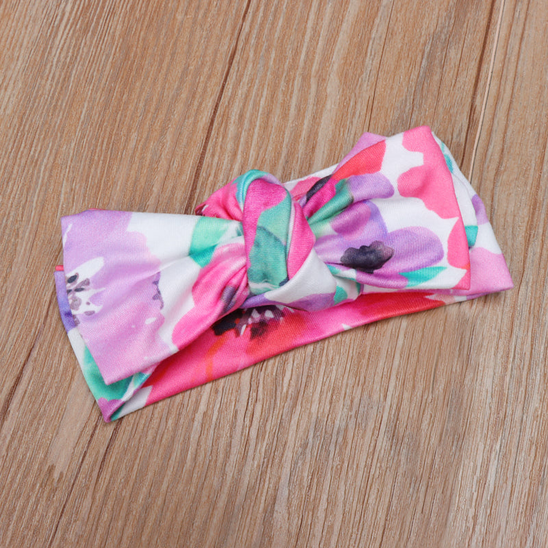 Joli pyjama imprimé floral pour bébé avec bandeau 