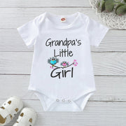 Grandpa's Little Girl Birds Printed Baby Romper