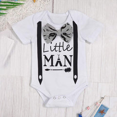 3PCS Cool Little Man Beard Printed Baby Set