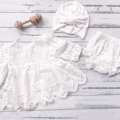 3pcs lindo conjunto de bebê de cor sólida