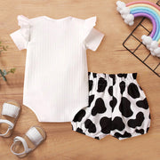 2PCS Lovely Cow Printed Baby Set