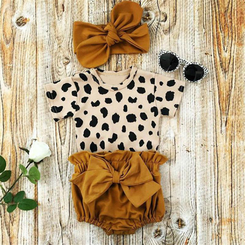 Ensemble bébé 3 pièces imprimé léopard cool