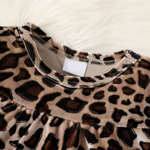 2PCS Cute Leopard Printed Baby Set