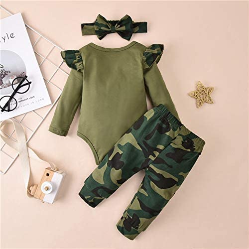 "Daddy's Girl Mommy's World" Camouflage Printed Baby Girl Set