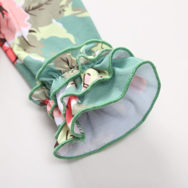 Lovely Baby Floral Printed Pajamas With Hat