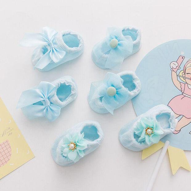 3-pack Pretty 3D Flower Bowknot Socks for Baby Girl